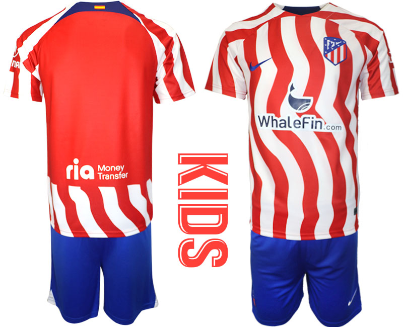 Youth 2023-2024 Club Atletico Madrid home soccer jersey->inter milan jersey->Soccer Club Jersey